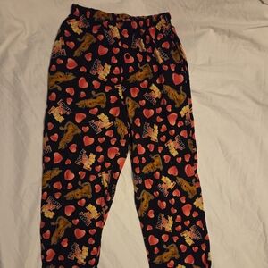 Scooby-Doo Black PJ Bottoms Mens Small Valentines Hearts Drawstring Pants